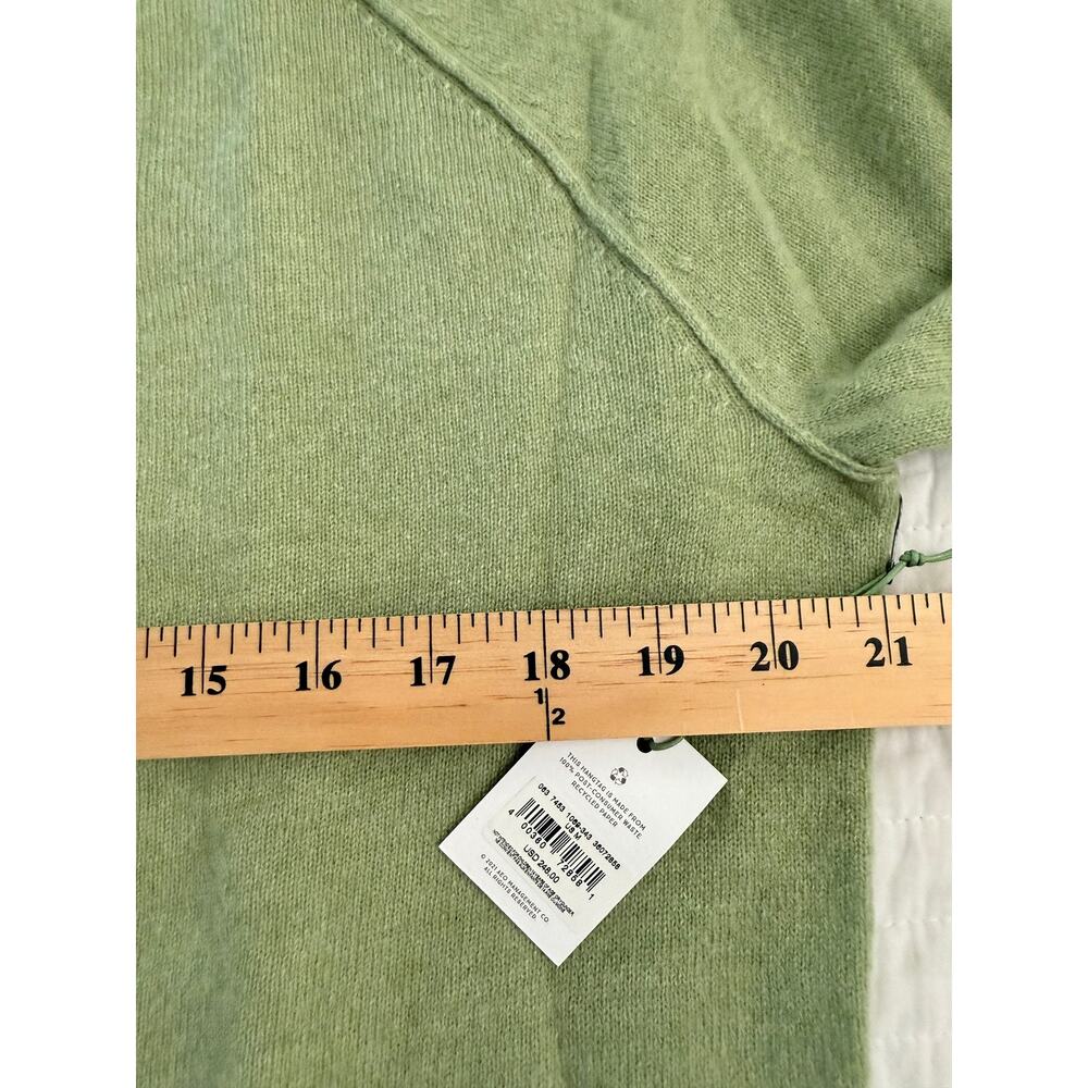 AE77 Women's Medium Green Elevated Basic 100% Cashmere Crewneck  Soft New Tag - Picture 6 of 8